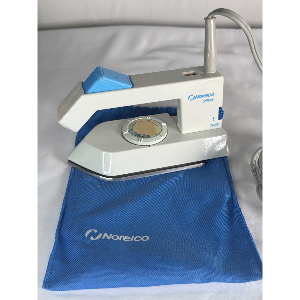 Vintage Norelco TI-65 Travel Spray Iron Unisex OS White Excellent